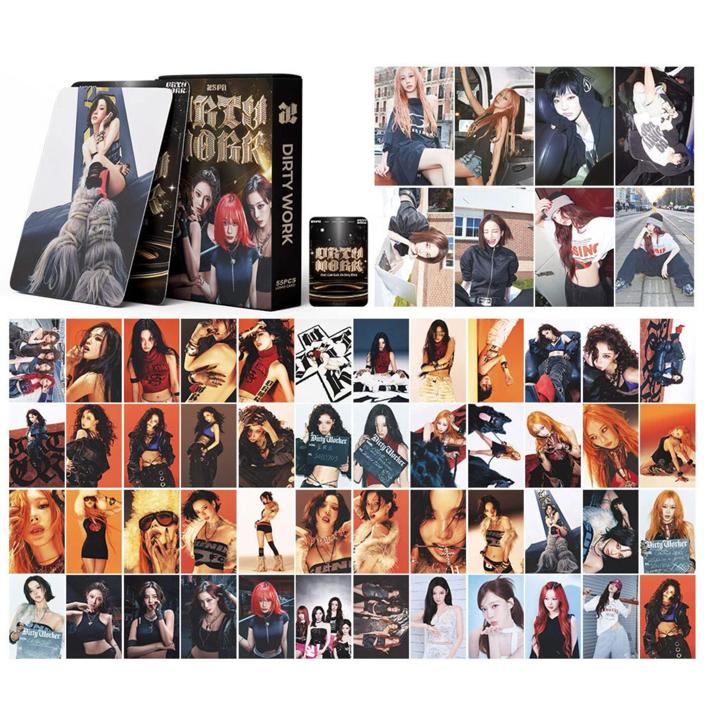 Aespa Official Dirty Work Merch - Postcard & Hologram Photo Card
